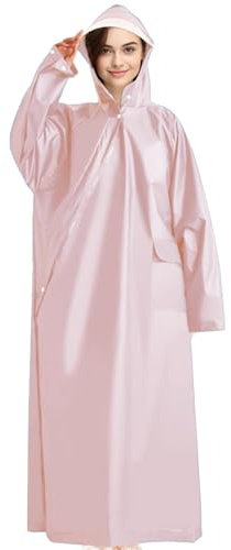 Unisex regnponcho, regnrockjacka | Regnponcho, vattentät unisex poncho med och dragkedjor för enkel åtkomst, helkroppsskydd för utomhusresor, el- och batteribilar, ROSA, XL