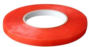 COLLECTOR Clear Double Sided Mounting Tape Acrylic 19mm x 50m Red Liner | Thin polyester carrier with acrylic adhesive and red liner for clean, discreet fixing on suitable smooth surfaces.