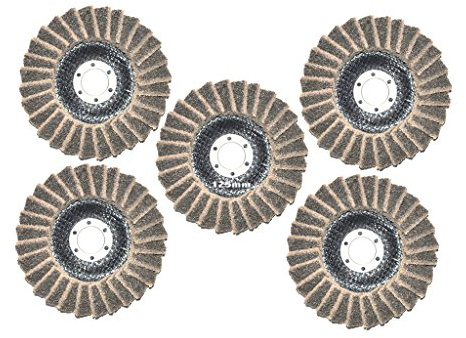 5 Stück 125mm Polierfächerscheibe Grob/Coarse Vlies Polierscheibe, 22.23mm, Polier Scheibe.