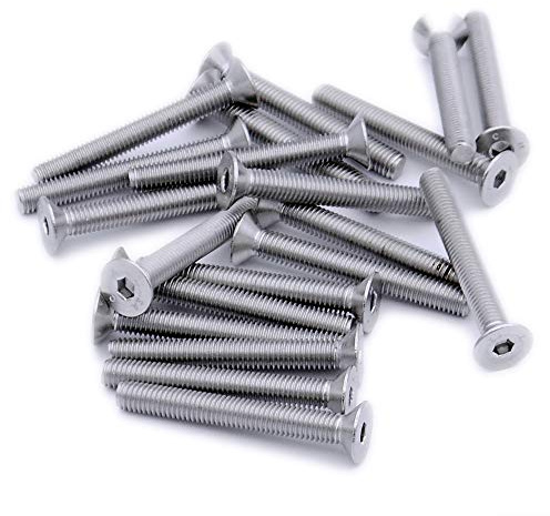 M4 (4 mm x 6 mm) Innensechskant-Senkkopf-Maschinenschraube – Edelstahl (A2) (20 Stück)