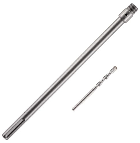 Rennie Tool Company 400mm SDS Max Adapter and Tungsten Carbide Drill Bit - 8mm Pilot Drill for TCT Core Drill, Carbide Tipped Drill Bit For Concrete, Masonry, Brick and Aerated Block