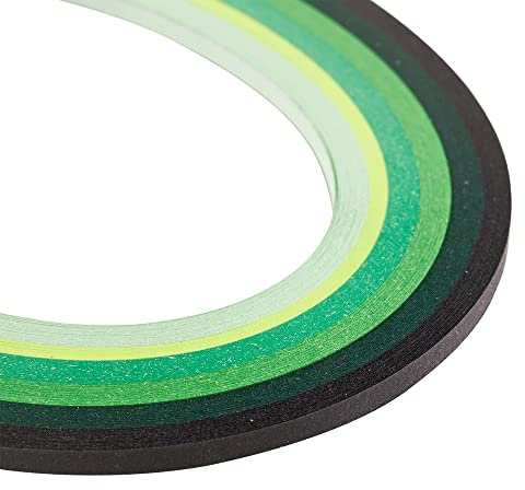 Craftdady - 1200 strisce di carta per quilling, 390x3mm, colori in tonalità di verde, per fai da te, artigianato fatto a mano, decorazioni per feste