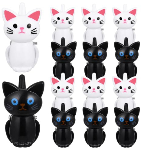 NUOBESTY 16Pcs Windproof Clothes Clips Cat Shaped Clothespins Metal Cartoon Laundry Clothes Clips Clothes Drying Line Pegs Bag Chip Air Drying Clothing Clamps Cat Pegs