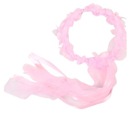 Ruilogod Rose Tulle ruban Détail Ornement Tête fleur Couronne cheveux pour les filles