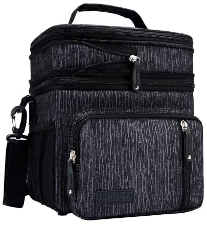 Lunchtaschen für Herren und Damen, erweiterbar, isoliert, Kühltasche, Doppelfach, wasserdicht, auslaufsicher, Kühltasche mit Schultergurt, großes Fassungsvermögen für Büro, Schule, Picknick(Blauprint)