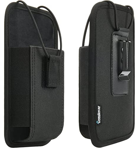 Großes Scanner-Holster, robuste vertikale Tragetasche für Zebra TC75x, TC75, TC70x, TC70, TC72, TC77, M60, MC65, MC67 Mobile Computer, Barcode-Scanner-Halter mit Metall-Gürtelclip, Schwarz