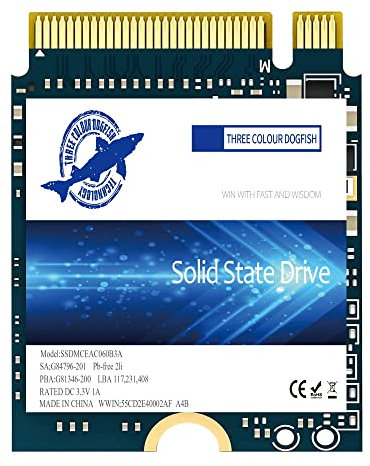 Dogfish M.2 2230 SSD 1TB NVMe PCIe Gen 3.0x4 Internal Solid State Drive Compatible with Steam Deck/Microsoft Surface/Laptop/Desktop (M.2 2230 PCIe 3.0.1TB)