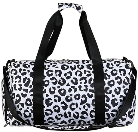 Weekender Duffel Sport Gym Bag Übernachtung Reise Seesack mit Schuhfach Nassfach, CN-Leopard