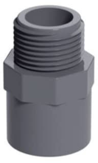 Male Female Connectors PVC Grey Metric Plumbing Pipe Fitting Adapters for Aquarium Fish Tank Pond Solvent Weld Plumbing (Threaded Male Connector, 32mm to 1)