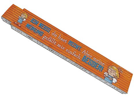 Engel Meterstab aus Holz mit Spruch - Du hast Recht aber meine Meinung ist besser für Männer Handwerker Engel Zollstock frech Meßlatte praktisch neckisch