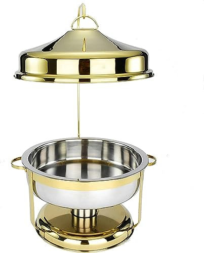 FLTRGO 9L Full Size Round Chafing Dish with Hanger, Stainless Steel Chafer Set Buffet Food Warmer Keeps Food Warm In All Catered Events