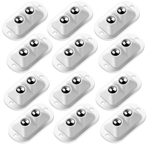 BZKSER roulettes pivotantes - 12 pcs 360 Petits Rouleaux à Billes en Caoutchouc Auto-adhésifs pour Meubles,appareils de Cuisine,Mini roulettes pour Meubles,Petits Rouleaux Auto-adhésifs