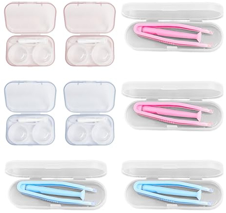 DHSBGWSX 4 Piezas De Removedores De Lentes De Contacto, 4 Piezas De Cajas De Lentes De Contacto, Clips Y Varillas Portátiles, Compañero para Lentes De Contacto