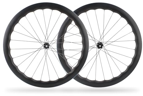 Carbonfaser-Radsatz, 700c, Scheibenbremstiefe 50 mm, Drahtreifen, T700, Räder Zentralverriegelung, Sechsschrauben, UD matt