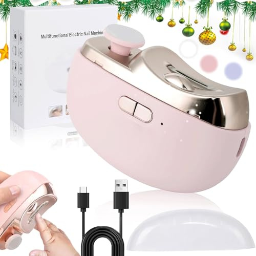 Coupe-ongles électrique automatique 2 en 1 avec polissage, coupe-ongles électrique avec lumière et 2 vitesses, tondeuse à ongles électrique automatique pour bébé, lime à ongles électrique rechargeable