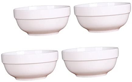 OKUMEYR 4stücke Teiliges Keramik Salatschüssel Suppenschüssel Und Nudel-schalen Für Zuhause Spülmaschinen Und Mikrowellengeeignet Elegantes Weißes Design