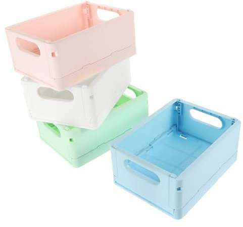 MAGICLULU Multifunktionaler Schreibtisch-organizer 4er-pack Aufbewahrungskörbe Kunststoffkisten Mini-behälter Stapelbare Behälter Kunststoffkörbe für Zu Hause
