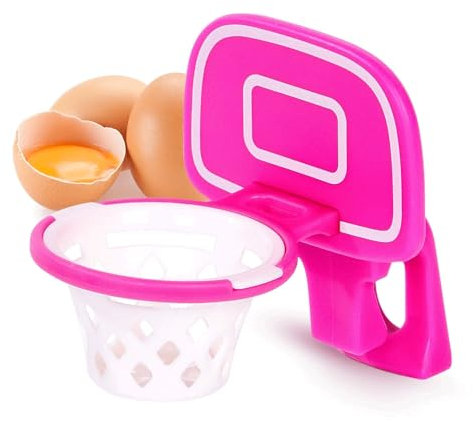 Egg Separator Tool - Egg Yolk Separator, Basketball Frame Shape Egg White Separator, Egg Yolk Extractor, Kitchen Gadgets, Cooking/Baker Tool Egg Extractor (Pink)