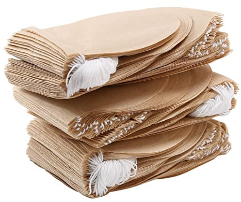 Asyduey 300 StüCke Tee Filter Beutel, Einweg Tee Filter Beutel Papier Tee Aufguss Kordelzug Leere Tee Beutel für Losen Tee und Kaffee