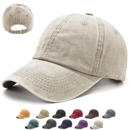 XIEXIESHER Unisex Baseballkappe Herren,Outdoor Damen Cap Metallverschluss Verstellbar, 14 Farben, Vintage Basecap Kappe, Retro Schutz Reisen Angeln Camping Einfarbig Mütze Sport Cool Mode