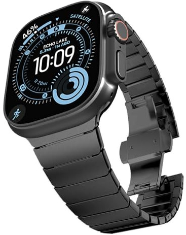 CHANCHY 49mm 46mm 45mm 44mm 42mm(Serie 3) für Apple Watch Armband,Edelstahl Gliederarmband Metall Ersatzarmbänder Geeignet für Apple watch Ultra 3/Ultra 2 1/SE 3 2 1/ Series 11 10 9 8 7 6 5 4 3 2 1
