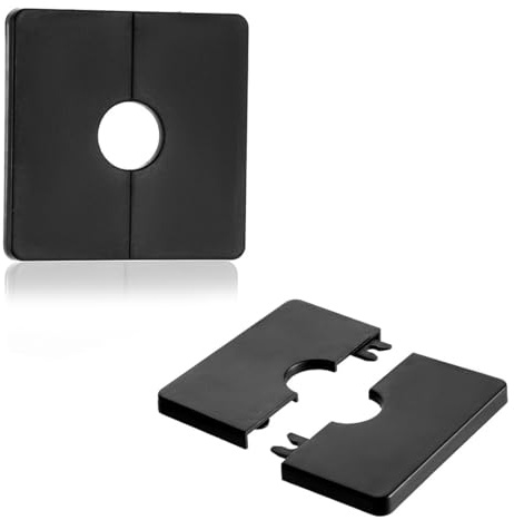 JEYORZY 2 Pièces Rosace Mitigeur Douche 2.2 cm Cache Tuyaux Carrés Autocollants en Plastique PVC Utilisé pour Couvrir les Fils Electriques, les Robinets, les Tuyaux et les Trous Dans les Murs