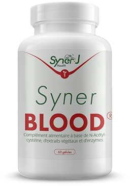 SynerBLOOD | Complément Circulatoire Naturel | NAC, Vigne Rouge, Petit Houx, Marron d’Inde, Nattokinase, Bromélaïne | 60 Gélules | 1 Mois | SynerJ Health