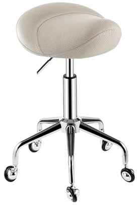 FXLUHAY Taburete Alto con Asiento de Silla de Montar, Barra de Masaje, Silla de Oficina giratoria de 360 ​​Grados con Acolchado Ancho y Grueso.