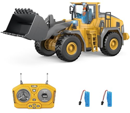 Ysityum Ferngesteuertes Spielzeug,11CH,2,4GHz Bagger RC,680° Drehung,Mit Licht und Ton,Geeignet für Jungen im Alter Von 3 bis 9 Jahren und Darüber (Bulldozer2)