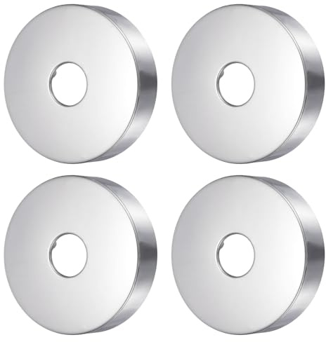 QUARKZMAN 4 Pezzi Flangia Per Braccio Doccia 21x80x19 Mm Per Tubo Argento | Split Flangia Copertura Tubo Idrico A Parete, Acciaio Inox, Round Escutcheon Plate Copertura Parete