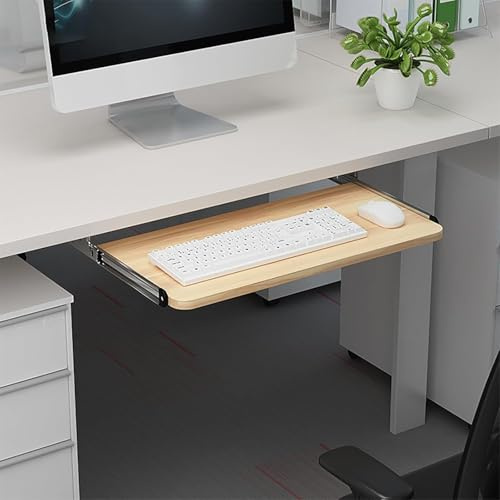 Ergonomiskt tangentbordsbricka, 650 x 250 mm stöd för datortangentbord, enkel installation, ingen borr, perfekt för hem- och kontorsskrivande, platsbesparande lösning.