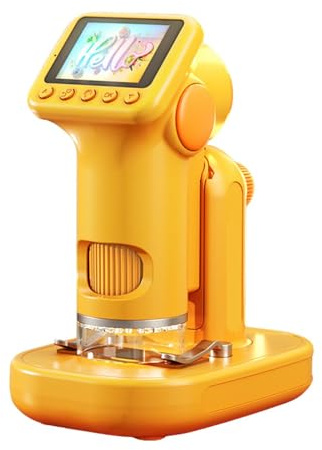 Luocute Microscopio Digital de Mano, Aumento de 1600X, Pantalla de 2 Pulgadas, Microscopio Portátil con Luz LED y Vídeo Fotográfico, para Niños de 6, 7, 8 y 12 Años