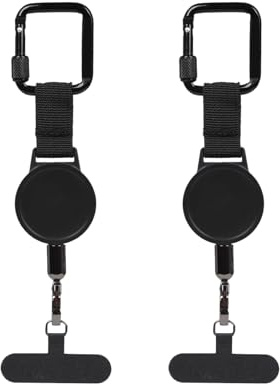 HPSOM 2 PCS Retractable Phone Lanyard, Anti-Theft Retractable Mobile Phone Lanyard with Metal Tether Tab, Adjustable Phone Strap Lanyard Accessories for Outdoor Cycling Fishing Hiking