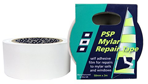 Ascan Segeltape Reparaturband Mylar PSP in standard Ausführung 50cmx 3 Meter - Selbstklebende Segel Windowreparatur Süßwasser Salzwasser Surfsegel Yachtsegel transparent
