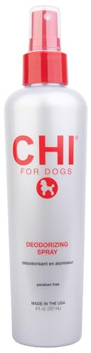 CHI for Dogs Deodorizing Spray for Dogs and Puppies, Dog Grooming Spray to Help Refresh Coats and Reduce Odors Between Baths While Moisturizing Fur, Unscented, 8 Fl Oz