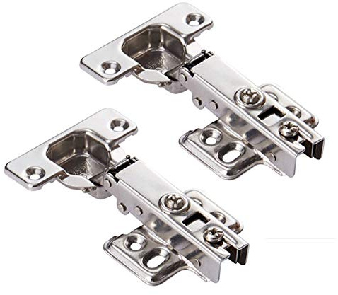 Soft Close Door Hinges, Tiberham 110 Degree Self Closing Full Overlay Kitchen Cabinet Folding Hinges, Heavy Duty Concealed Furniture Cupboard Door Hydraulic Hinges (Pack of 2)