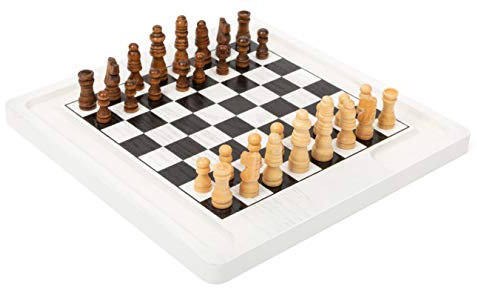 small foot 11395 Brettspiel Schach und Dame, aus Holz, 2 Spieleklassiker in 1, Gesellschaftsspiel Spielzeug, Mehrfarbig