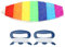 Regenbogen Sport Drachen, 1.4m Software Helle Farbe Dual Line Stunt Power Sport Drachen Outdoor Seaside Beach Toy(1.4 m)