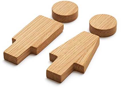 Juego de letreros para puerta de baño, letrero de madera para baño, WC, señal para puerta de baño