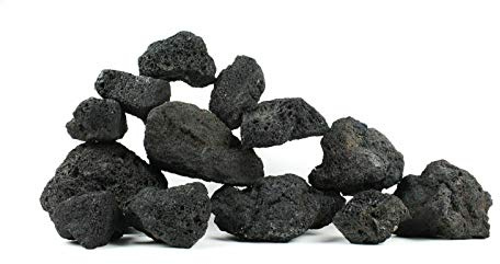 TM Aquatix Aquarium Stones Fish Tank Rocks Natural Decoration for Aquascaping (15kg, Black Lava)
