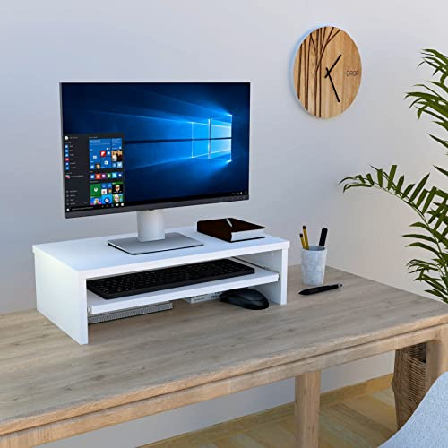 Henor FSC® Träskärmstativ med avtagbar bricka 62 x 32 x 18 cm. Stöder 50 kg, vit