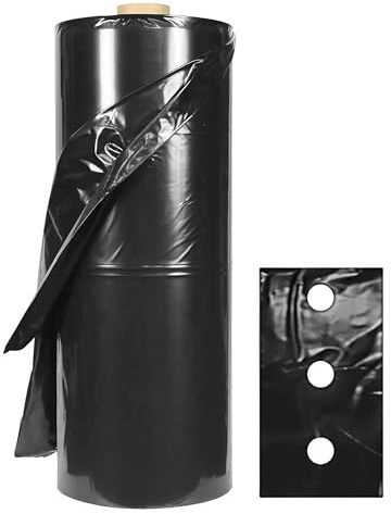 ESTO Mulchvlies Schritt 20 verschiedene Größen bis 1000 Meter, schwarze Mulchfolie Unkrautvlies elastisch Gewebe Anti-Unkraut 100 cm / 50 m