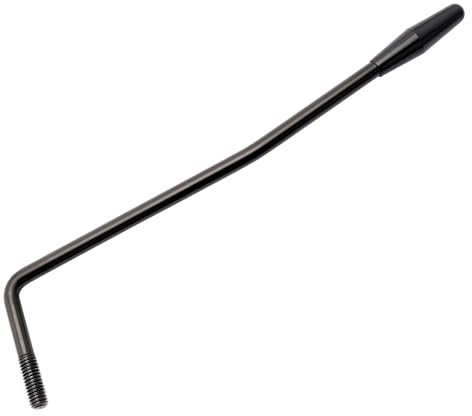 Musiclily Ultra 5mm Edelstahl Gewinde Tremolo Arm Tremolohebel Whammy Bar für USA/Mexico Fender Strat Style E-Gitarre, Schwarz mit Schwarz Kappe