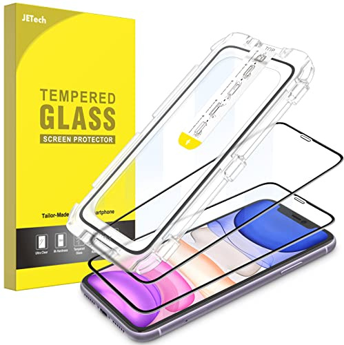 JETech Ein-Schritt-Installation Schutzfolie für iPhone 11/XR, 2 Stück | Automatische Ausrichtung, HD Klar Gehärtetes Glas Displayschutzfolie, Blasenfreie Anwendung