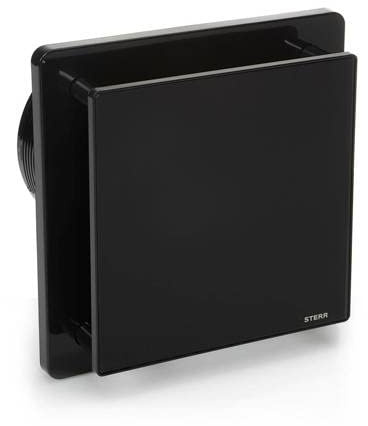 STERR - Svart 125 mm/5 tum badrumsfläkt - extraktfläkt - glasfront - modernt utseende - BFS125-B - 20 W