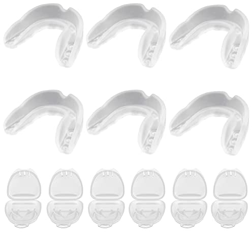 Mundschutz Boxen, 6 Stücke Sport Zahnschutz für Herren, Sportmundschutz für Kampfsport, MMA, Muay Thai, Hockey, Schützt Zähne, Zahnfleisch & Kiefer (Transparent)