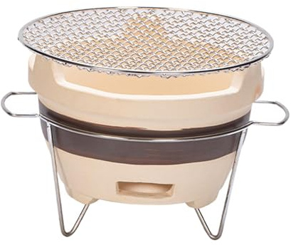 Ronyme Small Grill Pottery Barbecue Multipurpose Japanese Clay for Outdoor Indoor Outside Cooking Garden Picnic, D