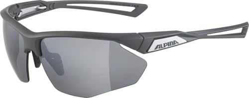 ALPINA NYLOS HR, sportglasögon för vuxna, midnight-grå matt, en storlek, 100% UV-A, UV-B- och UV-C-skydd