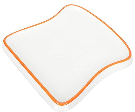 Mikinona Piatti Per Toast in Ceramica Con Motivo A Pane Vassoio Per Pasti Domestici Piatto Per Colazione Piatto Arancione