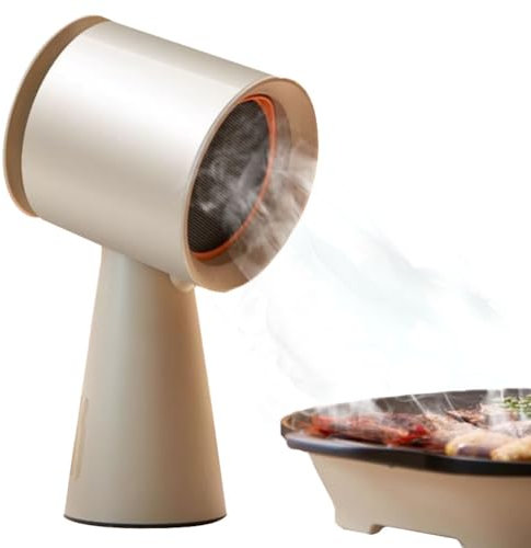 Portable Range Hood, Desktop Range Hood with 3 Speed Adjustable and Led Atmosphere Light, Low Noise Portable Kitchen Exhaust Fan Removable Filter with for Indoor Barbecue Hot Pot